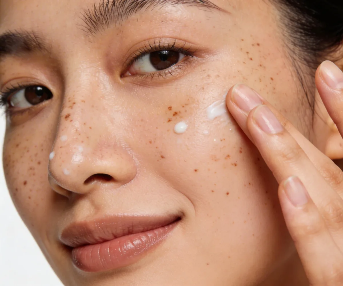 Mujer haciendosé la rutina de skincare